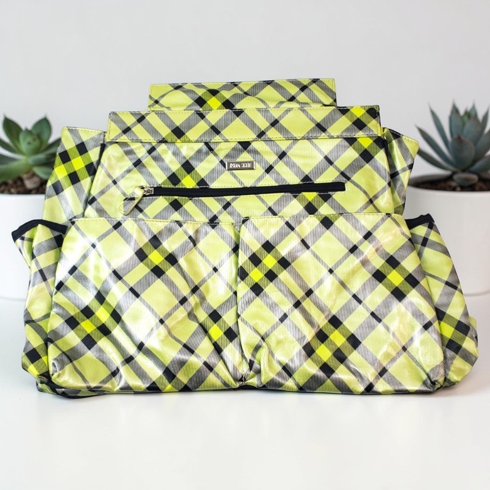 Miche Bag Delilah August 2010 Big Bag Shell Lime Green Black Plaid Cover‎